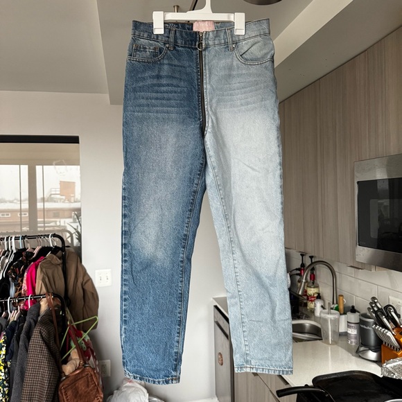 Revice Denim Yin Yang Two Tone Crop Jeans Size 28 - Picture 4 of 16